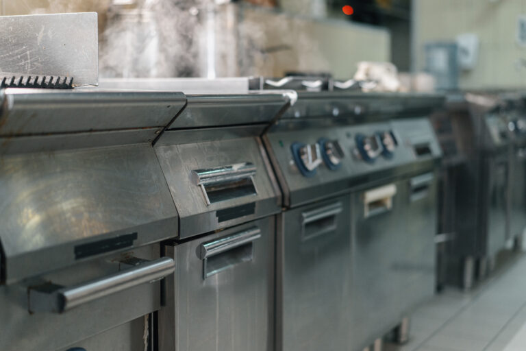 professional kitchen in hotel restaurant kitchen utensils interior cooking stove